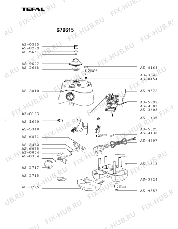 Взрыв-схема блендера (миксера) Tefal 679615 - Схема узла UP002652.6P2