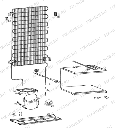 Взрыв-схема холодильника Zanussi ZK20/10 - Схема узла Cooling system 017