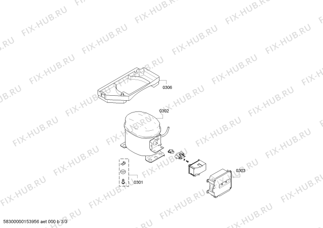 Взрыв-схема холодильника Bosch KIS34A65 - Схема узла 03