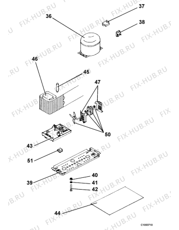 Взрыв-схема холодильника Electrolux EK134.1WE/LI - Схема узла Functional parts