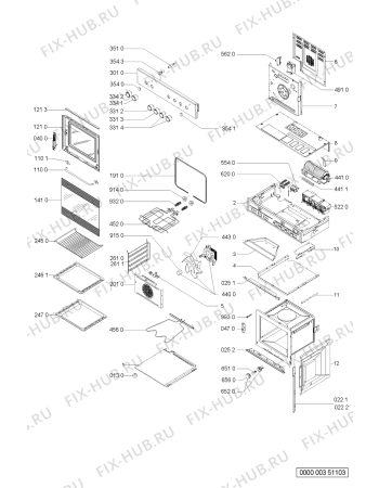 Схема №1 ESZB3463 IN с изображением Кнопка для духового шкафа Whirlpool 481941129773