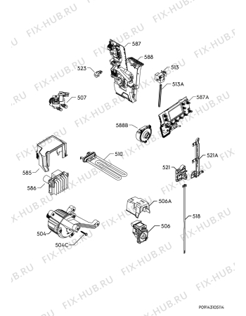 Взрыв-схема стиральной машины Zanussi Z814W85BI - Схема узла Electrical equipment 268