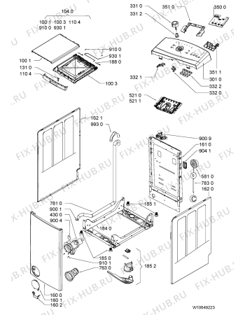 Схема №1 AWE6761 (F091528) с изображением Инструкция по обслуживанию для стиральной машины Indesit C00367982