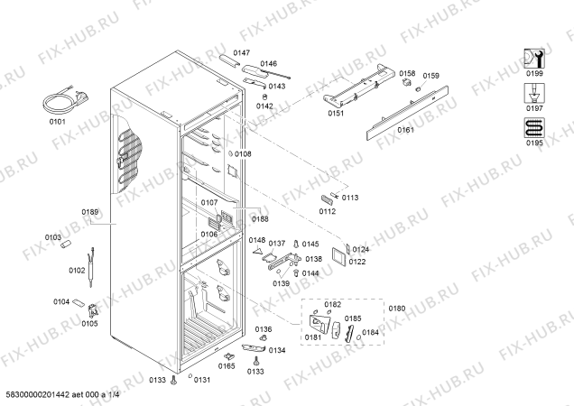 Схема №4 KGN36HI33 Bosch с изображением Поднос для холодильника Bosch 11019817