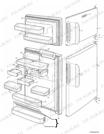 Взрыв-схема холодильника Electrolux END5298REEA - Схема узла Section 3