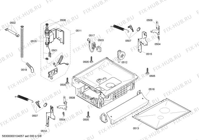 Взрыв-схема посудомоечной машины Bosch SGS53E32EU - Схема узла 05