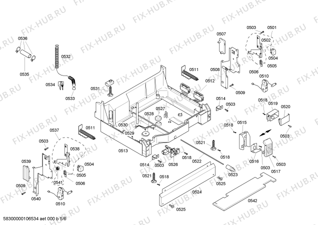 Взрыв-схема посудомоечной машины Bosch SHX36L02UC Bosch - Схема узла 05