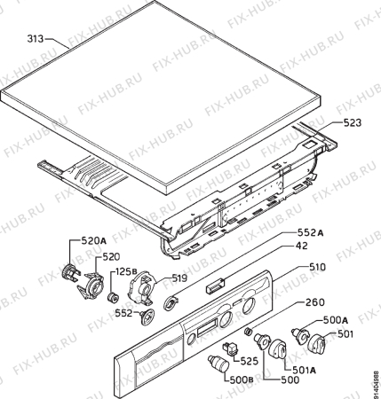 Взрыв-схема стиральной машины Zanussi FJ1034 - Схема узла Command panel 037