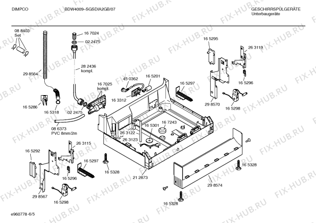 Взрыв-схема посудомоечной машины Dimpco SGSDIA2GB BDW 4009 - Схема узла 05