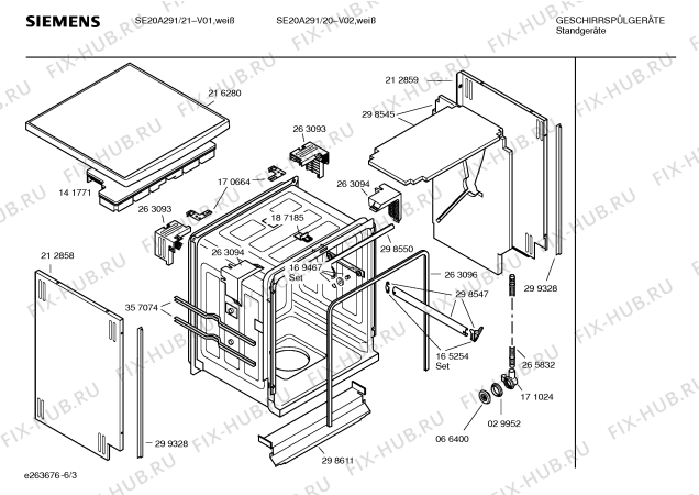 Схема №1 SE20A291 HiSense с изображением Инструкция по эксплуатации для посудомоечной машины Siemens 00586051