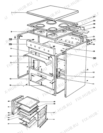 Взрыв-схема холодильника Acec CG1155L - Схема узла Housing 001