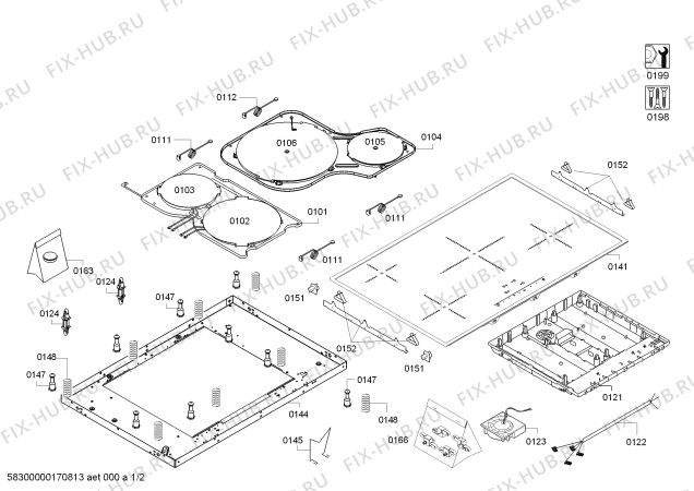 Схема №2 T43D80N2 IH6.1 - Standard с изображением Стеклокерамика для духового шкафа Bosch 00689785