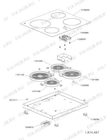 Схема №1 AKM 750/NE с изображением Спираль для плиты (духовки) Whirlpool 482000006310