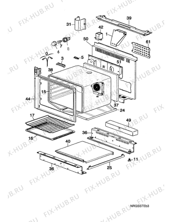 Взрыв-схема плиты (духовки) Arthur Martin E6578MPW1  ELEC.M.PY - Схема узла Oven