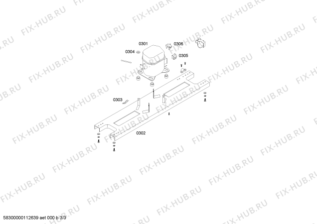 Взрыв-схема холодильника Bosch KSF227534H - Схема узла 03