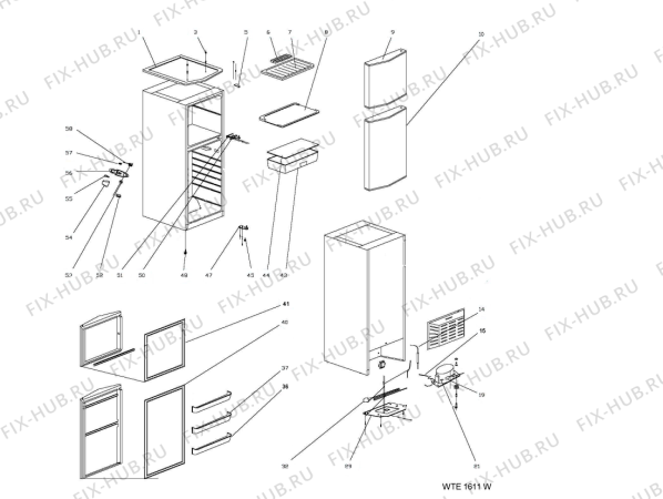 Схема №1 WTE1811 IS с изображением Электрокомпрессор для холодильной камеры Whirlpool 482000008860