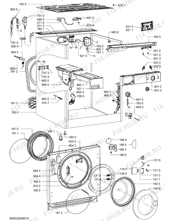 Схема №2 AWO/D 610 с изображением Декоративная панель для стиральной машины Whirlpool 481010482183