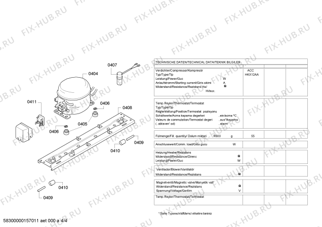 Схема №3 KDN53V02NE с изображением Модуль управления для холодильной камеры Bosch 00687891