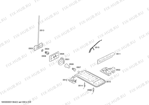 Взрыв-схема плиты (духовки) Bosch HSF13I32NF STYLE I BCO GN 220V - Схема узла 05