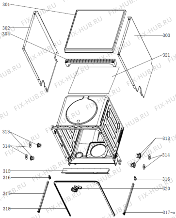Взрыв-схема посудомоечной машины Mora SM632W (664882, WQP12-7605D) - Схема узла 03