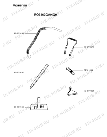 Взрыв-схема пылесоса Rowenta RO3463GA/4Q0 - Схема узла IP004095.0P2