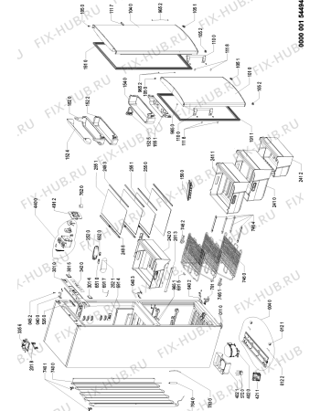 Схема №1 WBE3433 A++X с изображением Вноска для холодильника Whirlpool 480132101329