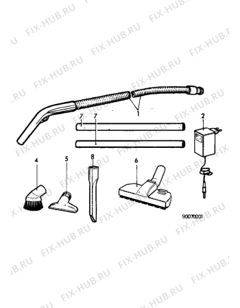 Взрыв-схема пылесоса Electrolux Z98 - Схема узла Accessories