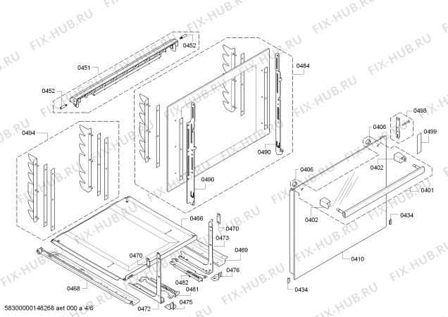 Взрыв-схема плиты (духовки) Bosch HEB23D450 - Схема узла 04