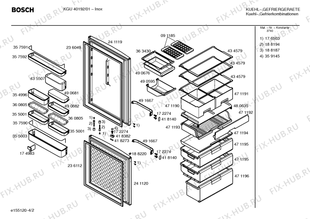 Схема №3 KGU40192 с изображением Дверь для холодильника Bosch 00241119