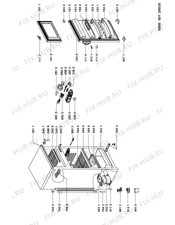 Схема №1 ART 531-1/H с изображением Элемент корпуса для холодильной камеры Whirlpool 481246228386