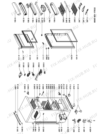 Схема №1 ARZ 933/H/BR с изображением Дверца для холодильной камеры Whirlpool 481241618348