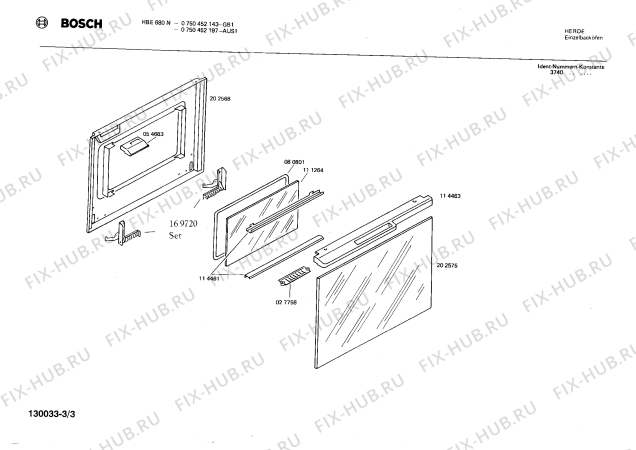 Схема №2 0750452197 HBE680N с изображением Панель для духового шкафа Bosch 00115863