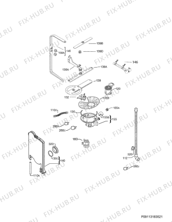 Взрыв-схема посудомоечной машины Electrolux EI24ID50QS1B - Схема узла Hydraulic System 272