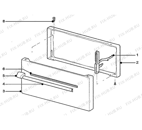 Взрыв-схема плиты (духовки) Tricity Bendix SB410WTS - Схема узла H10 Grill door assy