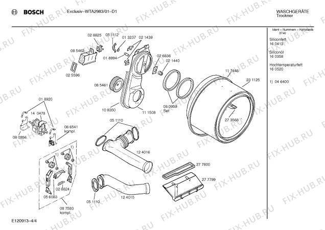 Схема №3 WTA2983 Exclusiv с изображением Инструкция по эксплуатации для электросушки Bosch 00516757