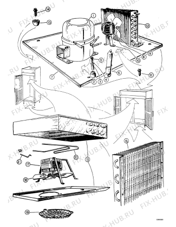 Взрыв-схема холодильника Electrolux UKK1400W - Схема узла Functional parts