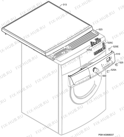 Взрыв-схема стиральной машины Zanussi ZWH7100P - Схема узла Command panel 037