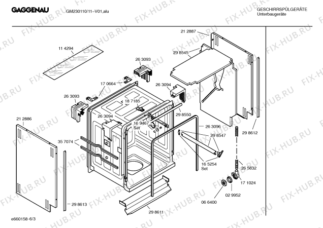 Схема №5 GM240110 с изображением Инструкция по эксплуатации Gaggenau для посудомойки Bosch 00529942