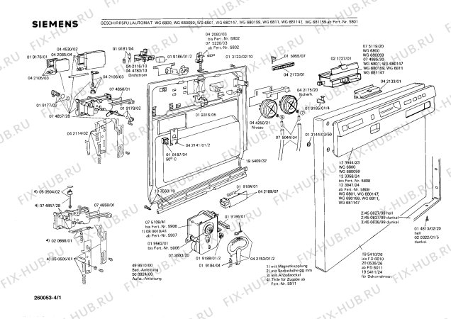 Схема №1 WG6800 LADY 680 с изображением Переключатель для посудомоечной машины Siemens 00074865