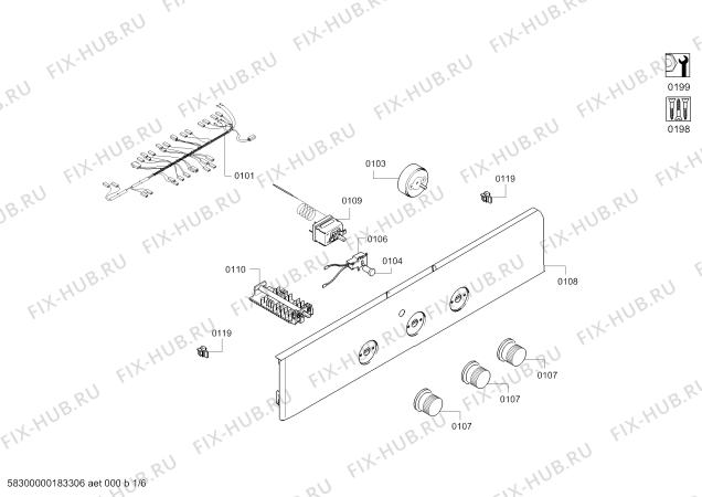 Схема №4 FRMA680 с изображением Панель управления для духового шкафа Bosch 11005291
