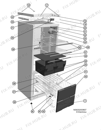 Взрыв-схема холодильника Zanussi ZRB23O - Схема узла Housing 001
