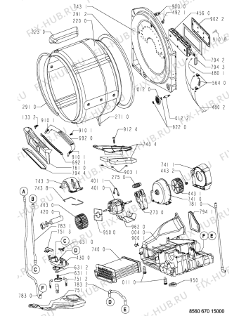 Взрыв-схема стиральной машины Whirlpool HDD6700 (F092312) - Схема узла