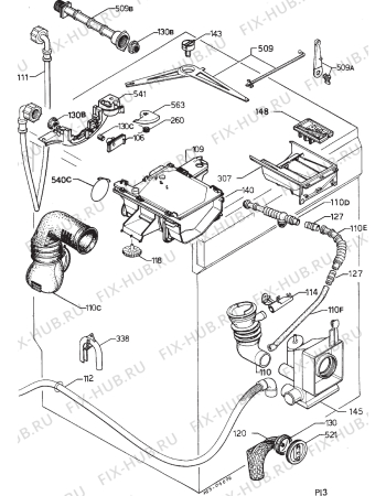 Взрыв-схема стиральной машины Zanussi Z650JS - Схема узла Hydraulic System 272