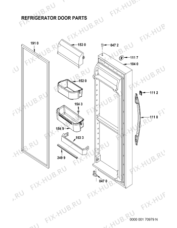 Схема №5 20RA-D3 A+SF с изображением Дверь для холодильной камеры Whirlpool 481241610495