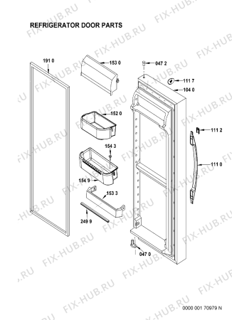 Схема №6 20RU-D1 A+ SF с изображением Фитинг для холодильной камеры Whirlpool 481246228956