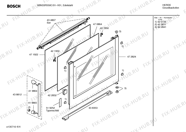 Схема №5 HBN33L550C с изображением Инструкция по эксплуатации для плиты (духовки) Bosch 00590186
