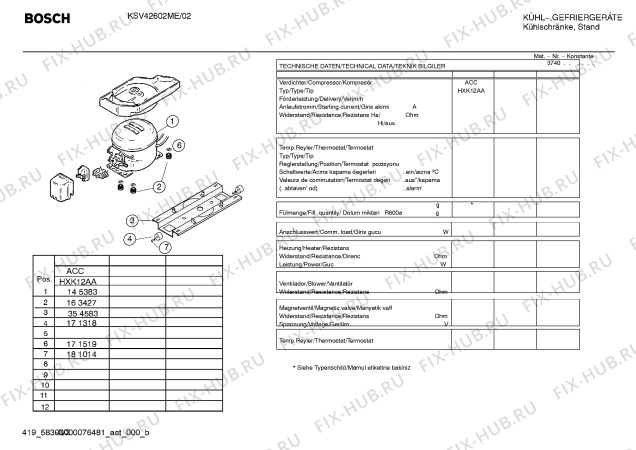 Взрыв-схема холодильника Bosch KSV42602ME - Схема узла 03