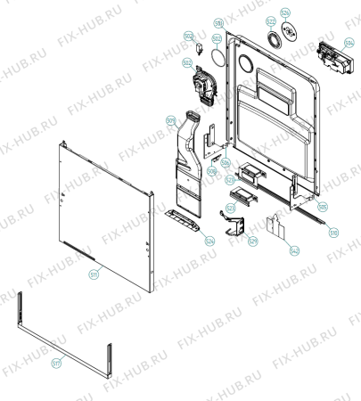 Взрыв-схема посудомоечной машины Asko D5152 CN   -Titanium SI (339203, DW70.5) - Схема узла 05