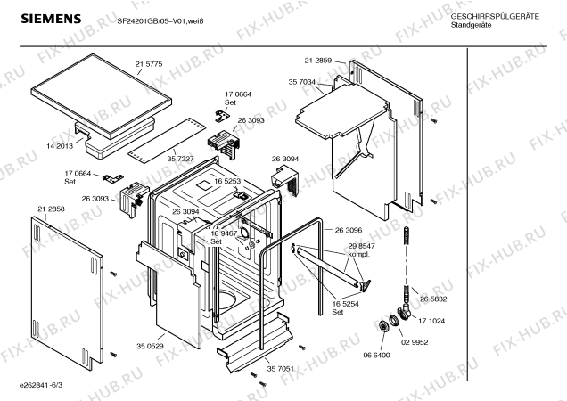 Взрыв-схема посудомоечной машины Siemens SF24201GB - Схема узла 03