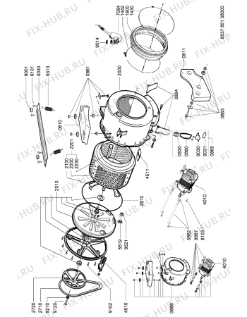 Схема №1 AWG 852/1 OS с изображением Кнопка, ручка переключения для стиральной машины Whirlpool 481241378653
